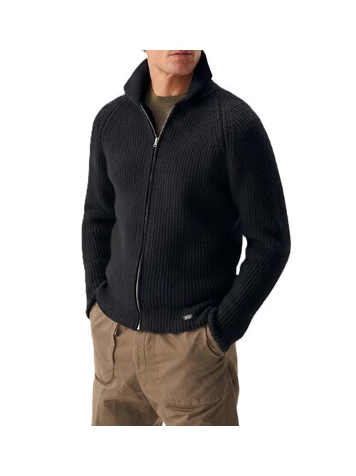 Felted CardiganCardigan zip in filato bouclé infeltrito Massimo Osti Studio | 21MMKN016A-110784A999 BLACK